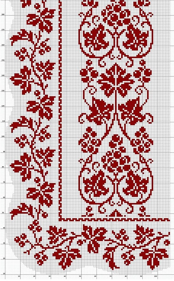 Чарівний червоний в вишивці (схеми)