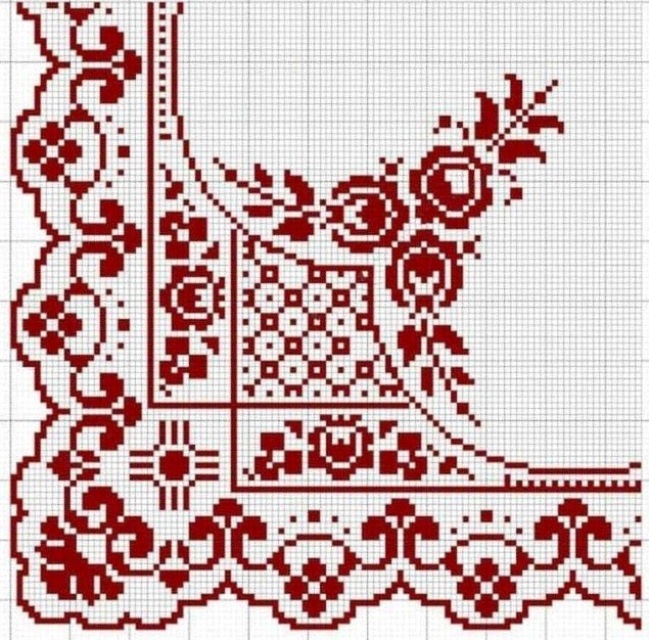 Чарівний червоний в вишивці (схеми)
