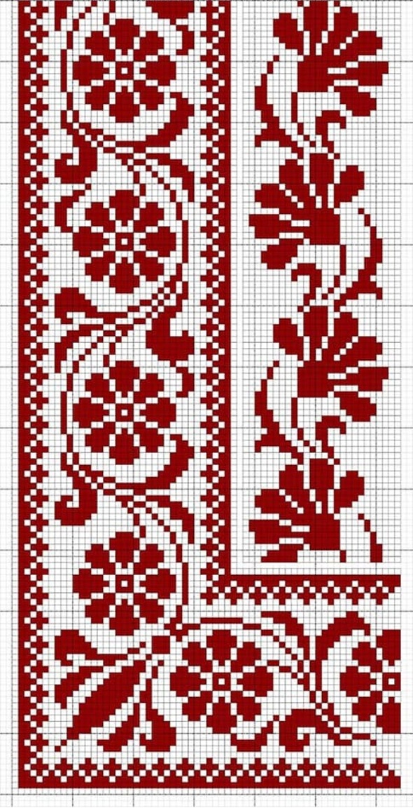 Чарівний червоний в вишивці (схеми)