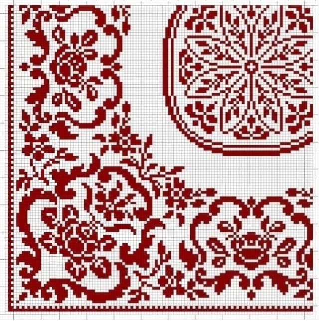 Чарівний червоний в вишивці (схеми)